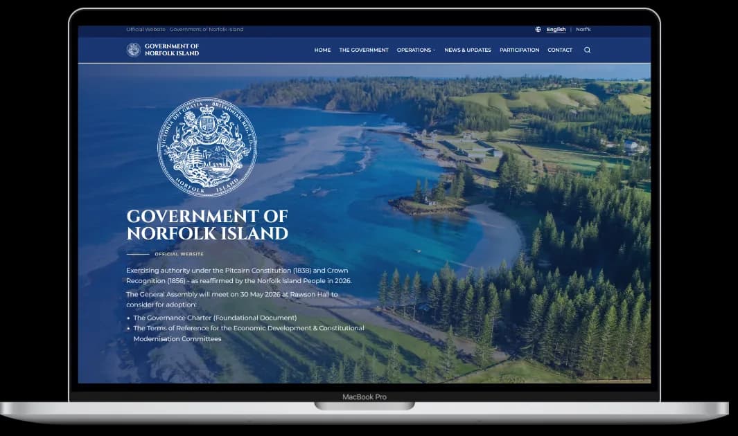 Government of Norfolk Island desktop screenshot 2